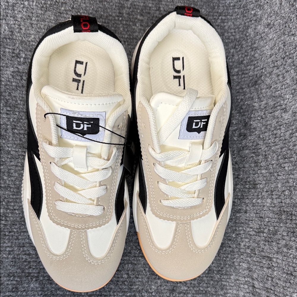 De Florance Cloudea Cream Beige & Black Retro-Style Sneakers Size 5 EU 35 - Picture 7 of 8